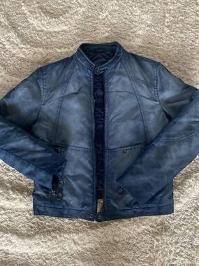 J. Lindeberg Blue Vintage Motorcycle Style Jacket